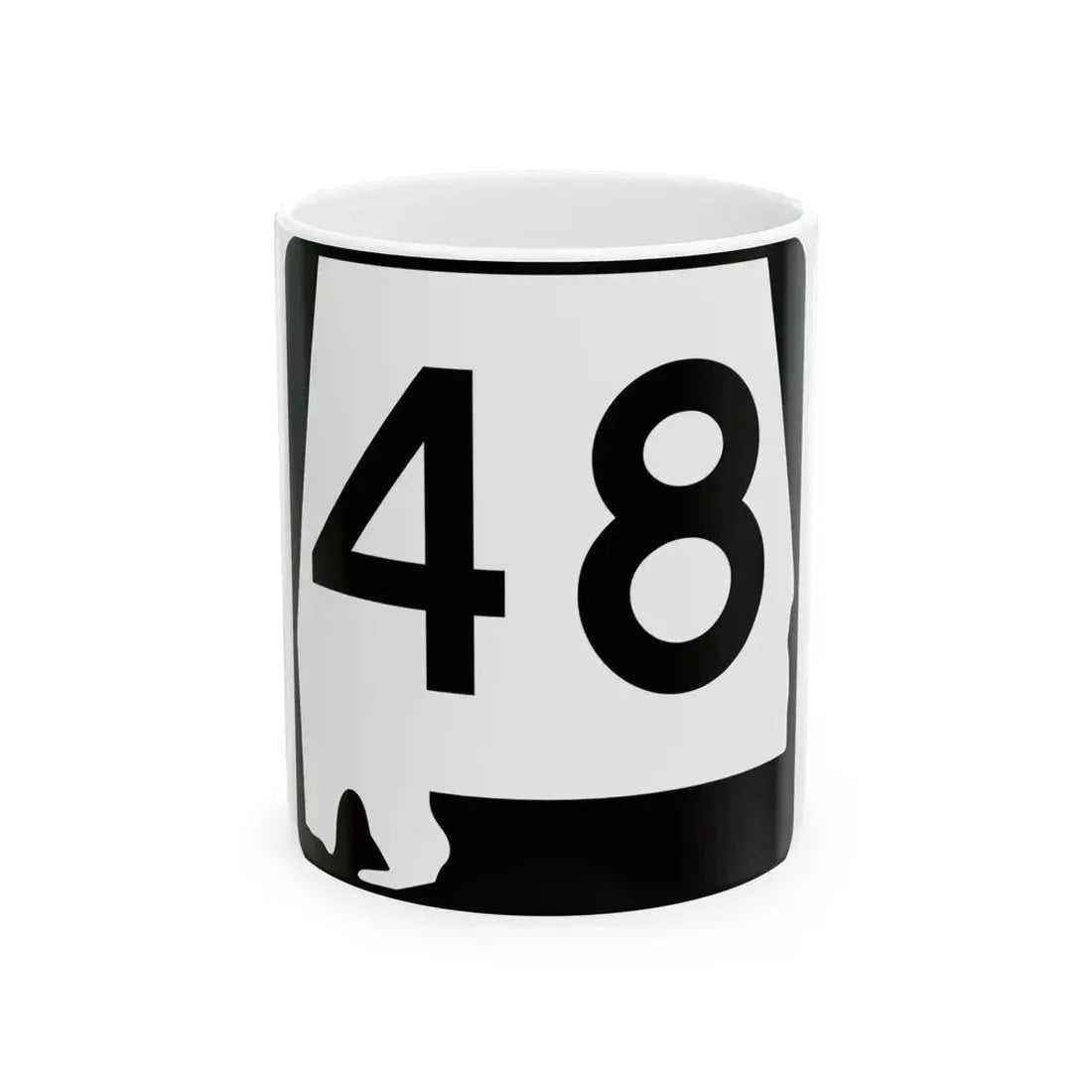 Alabama 48 (Alabama) (Road Sign) White Coffee Mug 11oz - Go Mug Yourself