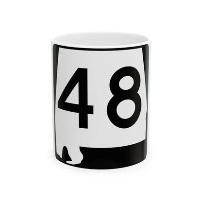 Alabama 48 (Alabama) (Road Sign) White Coffee Mug 11oz - Go Mug Yourself
