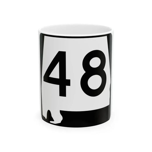 Alabama 48 (Alabama) (Road Sign) White Coffee Mug 11oz - Go Mug Yourself
