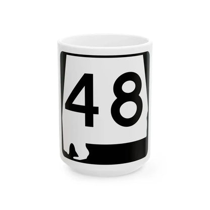 Alabama 48 (Alabama) (Road Sign) White Coffee Mug 15oz - Go Mug Yourself