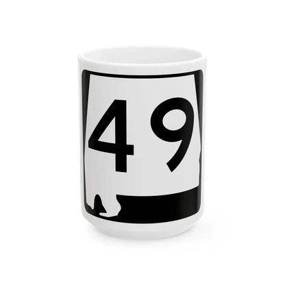 Alabama 49 (Alabama) (Road Sign) White Coffee Mug 15oz - Go Mug Yourself