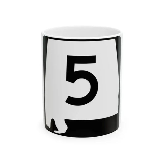 Alabama 5 (Alabama) (Road Sign) White Coffee Mug 11oz - Go Mug Yourself