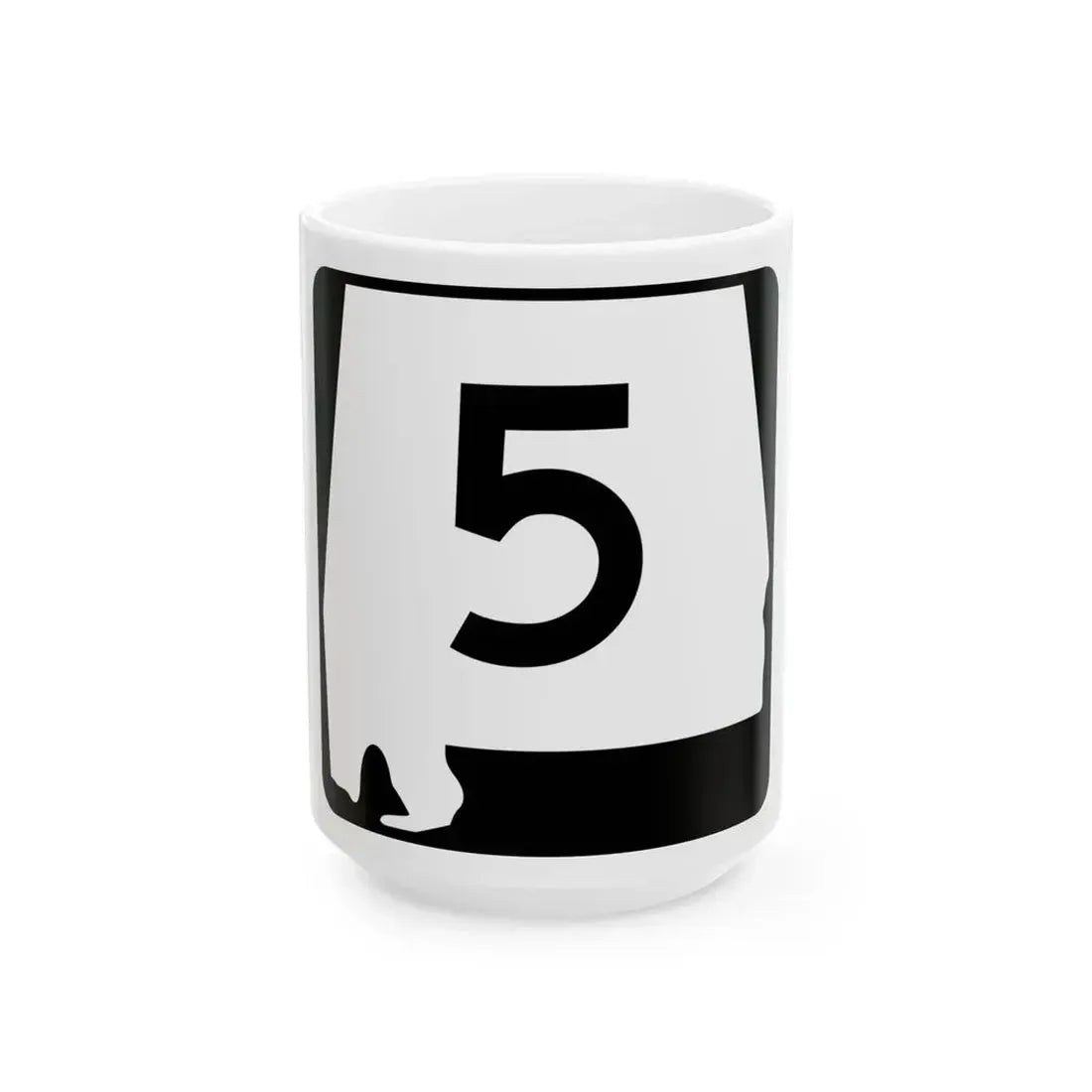 Alabama 5 (Alabama) (Road Sign) White Coffee Mug 15oz - Go Mug Yourself