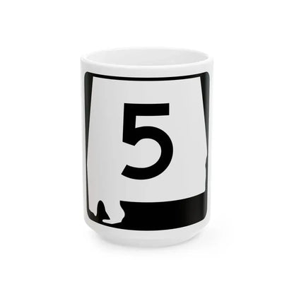 Alabama 5 (Alabama) (Road Sign) White Coffee Mug 15oz - Go Mug Yourself