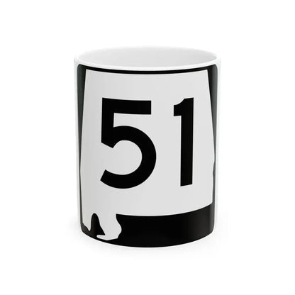 Alabama 51 (Alabama) (Road Sign) White Coffee Mug 11oz - Go Mug Yourself