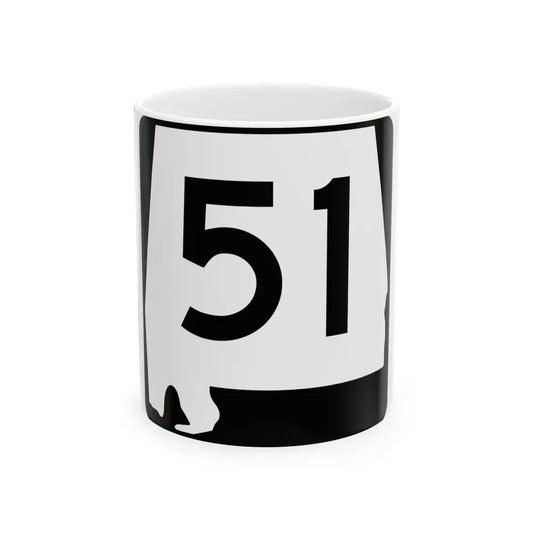 Alabama 51 (Alabama) (Road Sign) White Coffee Mug 11oz - Go Mug Yourself