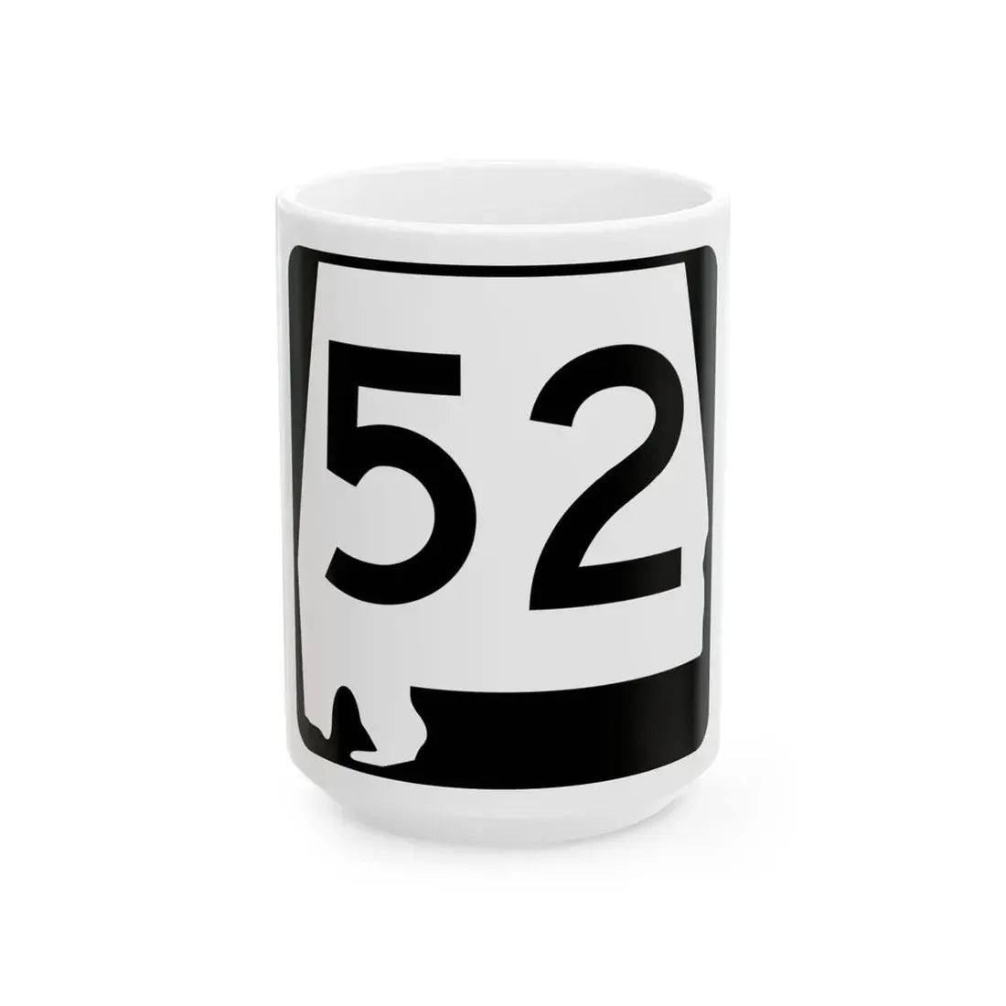 Alabama 52 (Alabama) (Road Sign) White Coffee Mug 15oz - Go Mug Yourself