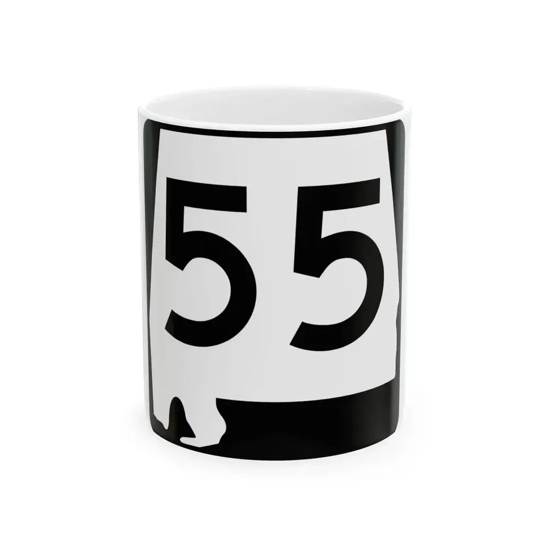 Alabama 55 (Alabama) (Road Sign) White Coffee Mug 11oz - Go Mug Yourself