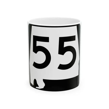 Alabama 55 (Alabama) (Road Sign) White Coffee Mug 11oz - Go Mug Yourself
