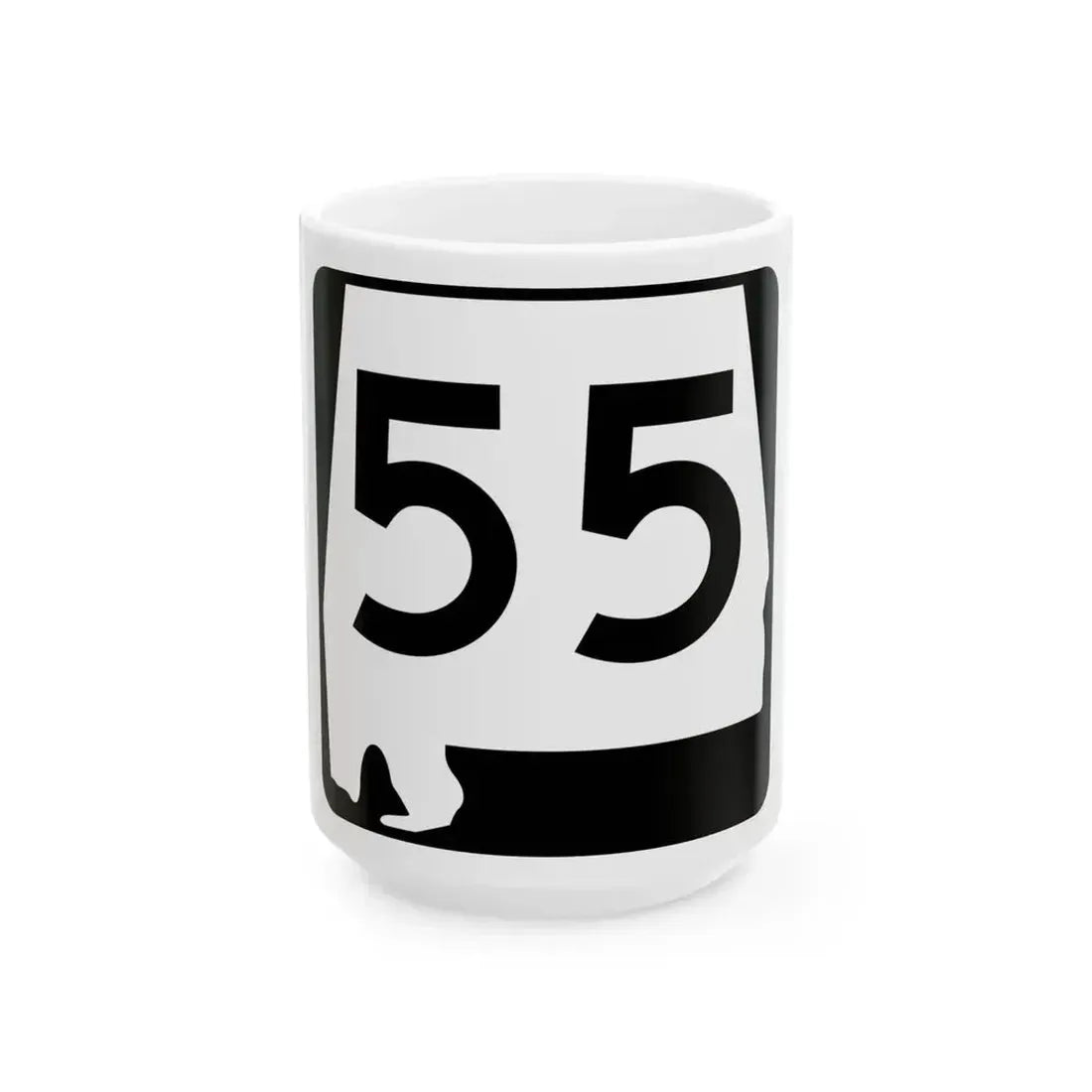 Alabama 55 (Alabama) (Road Sign) White Coffee Mug 15oz - Go Mug Yourself