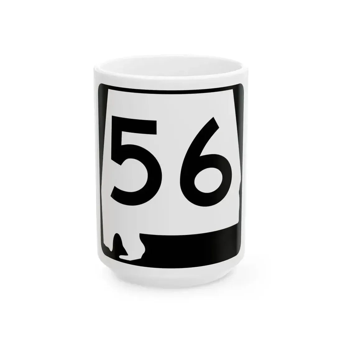 Alabama 56 (Alabama) (Road Sign) White Coffee Mug 15oz - Go Mug Yourself
