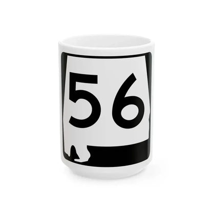 Alabama 56 (Alabama) (Road Sign) White Coffee Mug 15oz - Go Mug Yourself