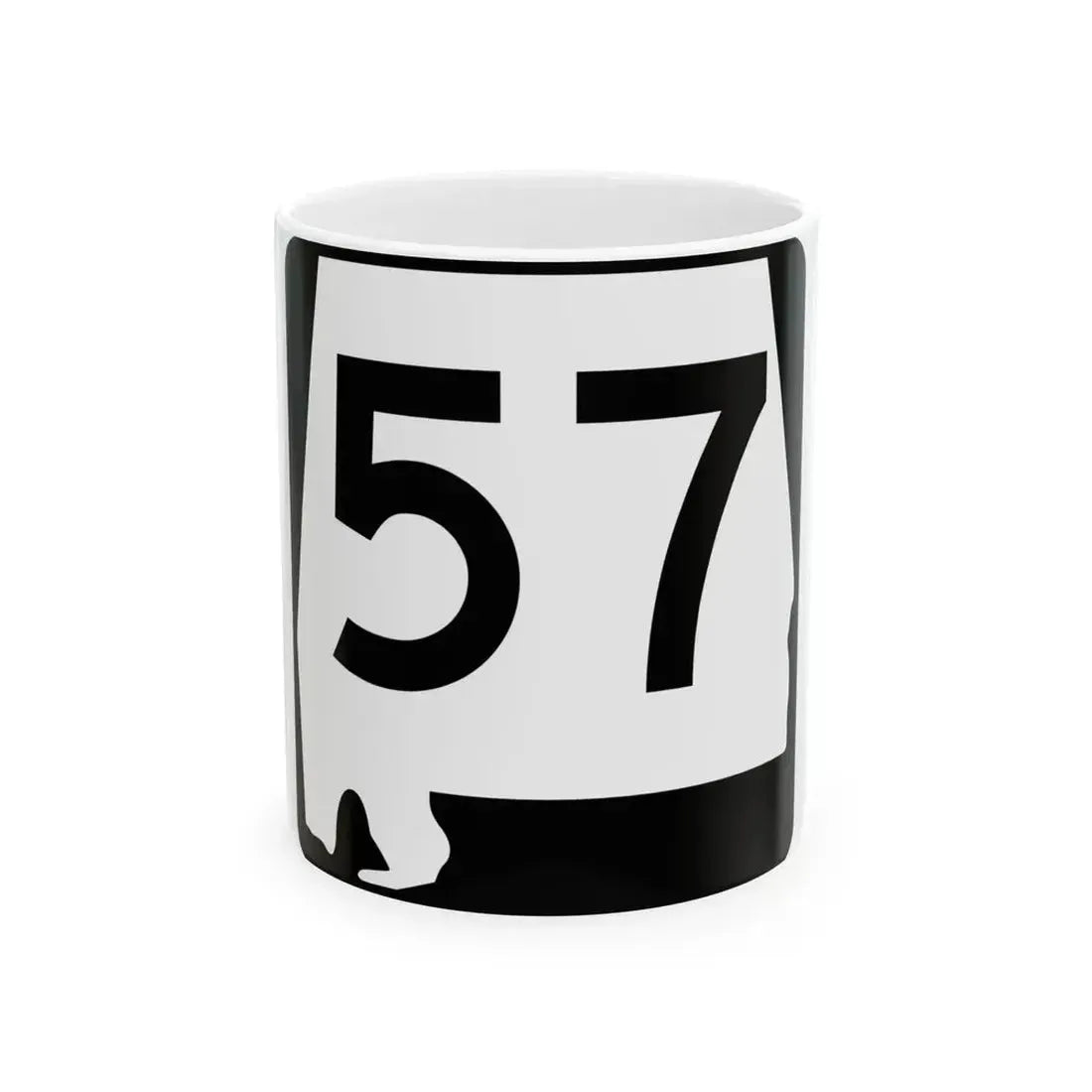 Alabama 57 (Alabama) (Road Sign) White Coffee Mug 11oz - Go Mug Yourself