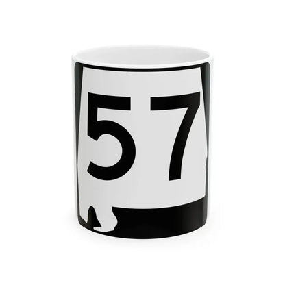 Alabama 57 (Alabama) (Road Sign) White Coffee Mug 11oz - Go Mug Yourself