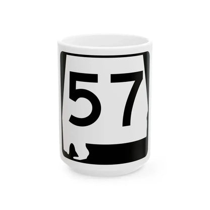 Alabama 57 (Alabama) (Road Sign) White Coffee Mug 15oz - Go Mug Yourself