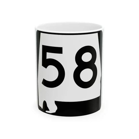 Alabama 58 (Alabama) (Road Sign) White Coffee Mug 11oz - Go Mug Yourself