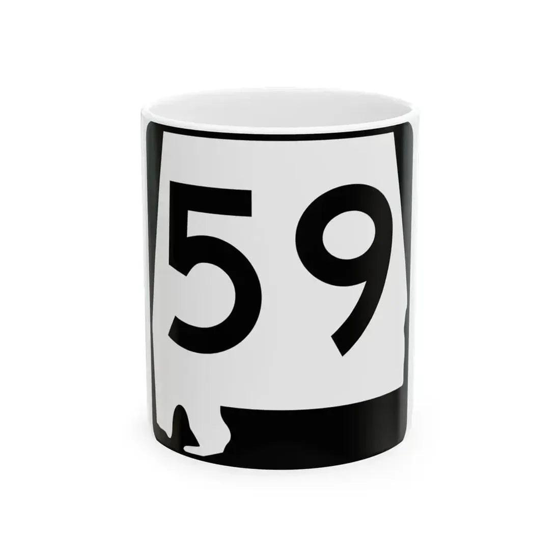 Alabama 59 (Alabama) (Road Sign) White Coffee Mug 11oz - Go Mug Yourself