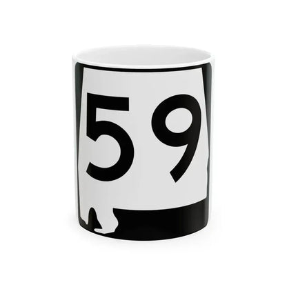 Alabama 59 (Alabama) (Road Sign) White Coffee Mug 11oz - Go Mug Yourself
