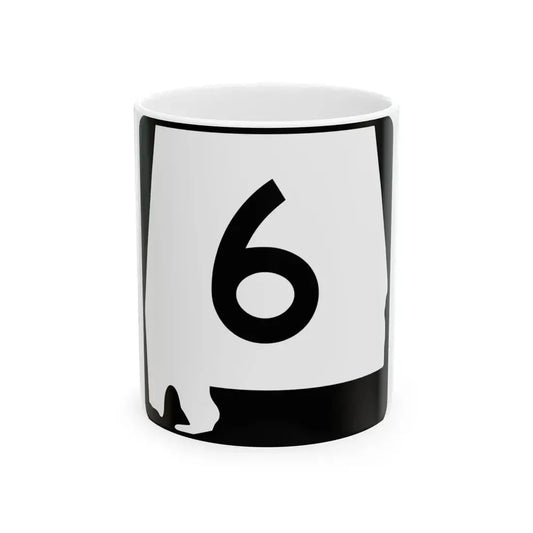 Alabama 6 (Alabama) (Road Sign) White Coffee Mug 11oz - Go Mug Yourself