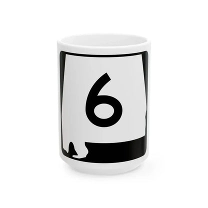 Alabama 6 (Alabama) (Road Sign) White Coffee Mug 15oz - Go Mug Yourself