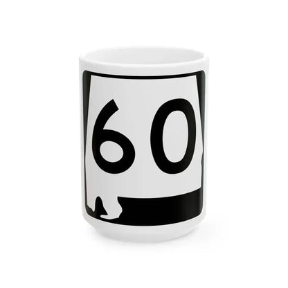 Alabama 60 (Alabama) (Road Sign) White Coffee Mug 15oz - Go Mug Yourself