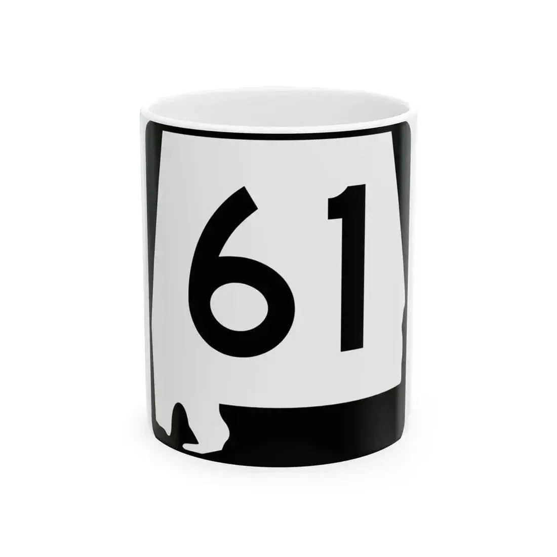 Alabama 61 (Alabama) (Road Sign) White Coffee Mug - Go Mug Yourself
