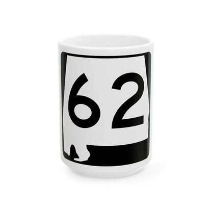 Alabama 62 (Alabama) (Road Sign) White Coffee Mug 15oz - Go Mug Yourself