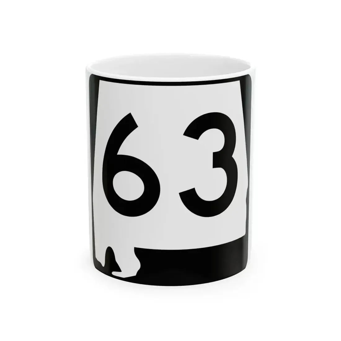 Alabama 63 (Alabama) (Road Sign) White Coffee Mug 11oz - Go Mug Yourself