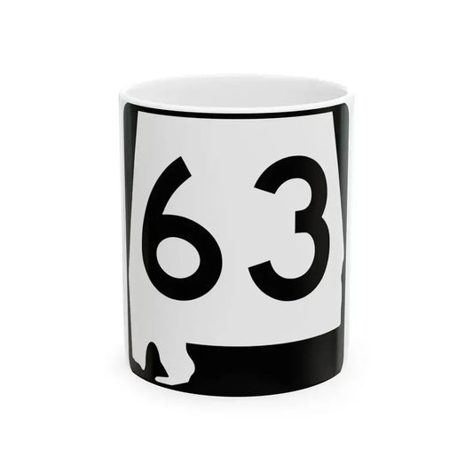 Alabama 63 (Alabama) (Road Sign) White Coffee Mug 11oz - Go Mug Yourself