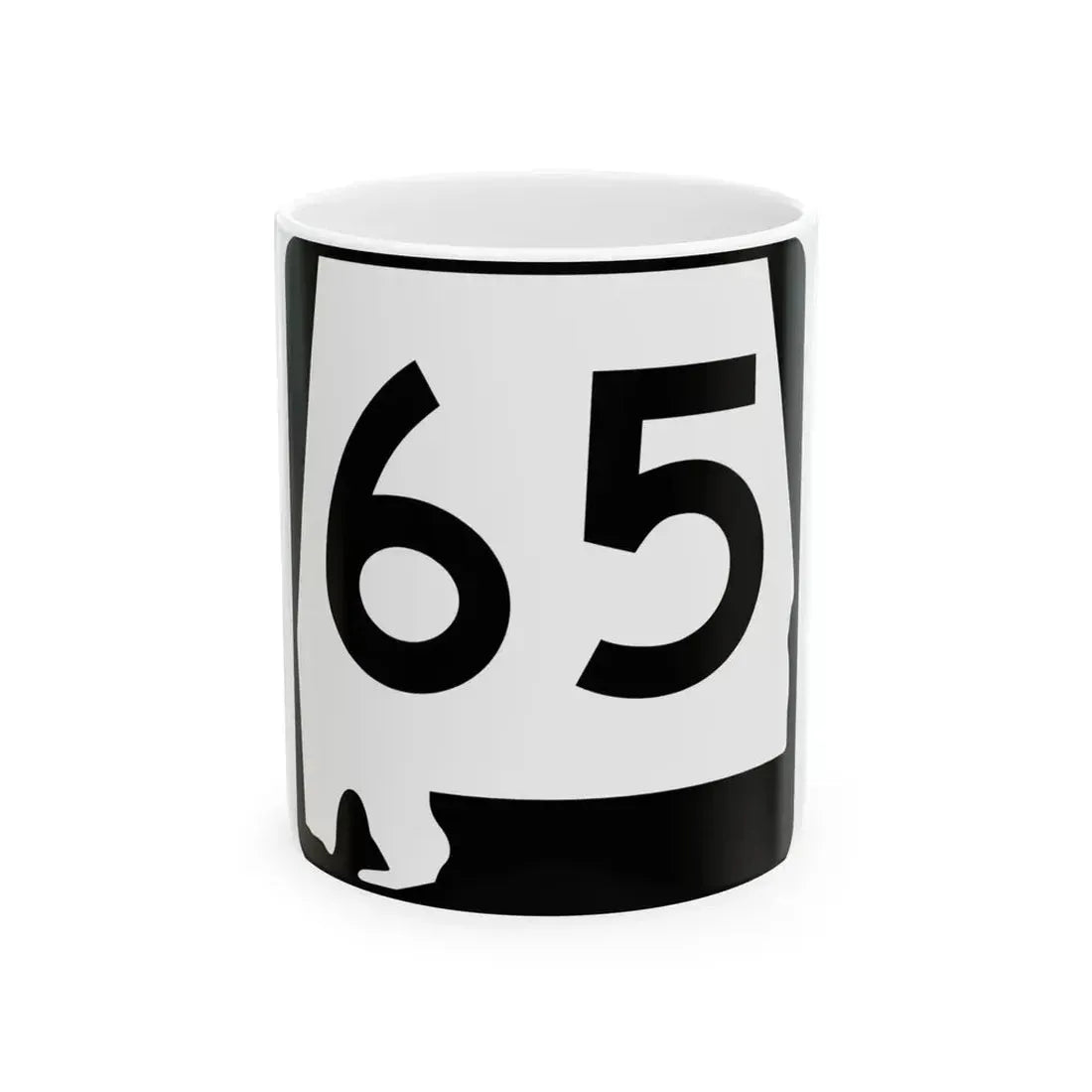 Alabama 65 (Alabama) (Road Sign) White Coffee Mug 11oz - Go Mug Yourself