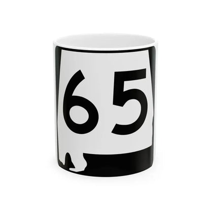 Alabama 65 (Alabama) (Road Sign) White Coffee Mug 11oz - Go Mug Yourself
