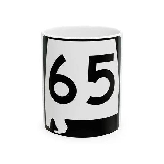 Alabama 65 (Alabama) (Road Sign) White Coffee Mug 11oz - Go Mug Yourself