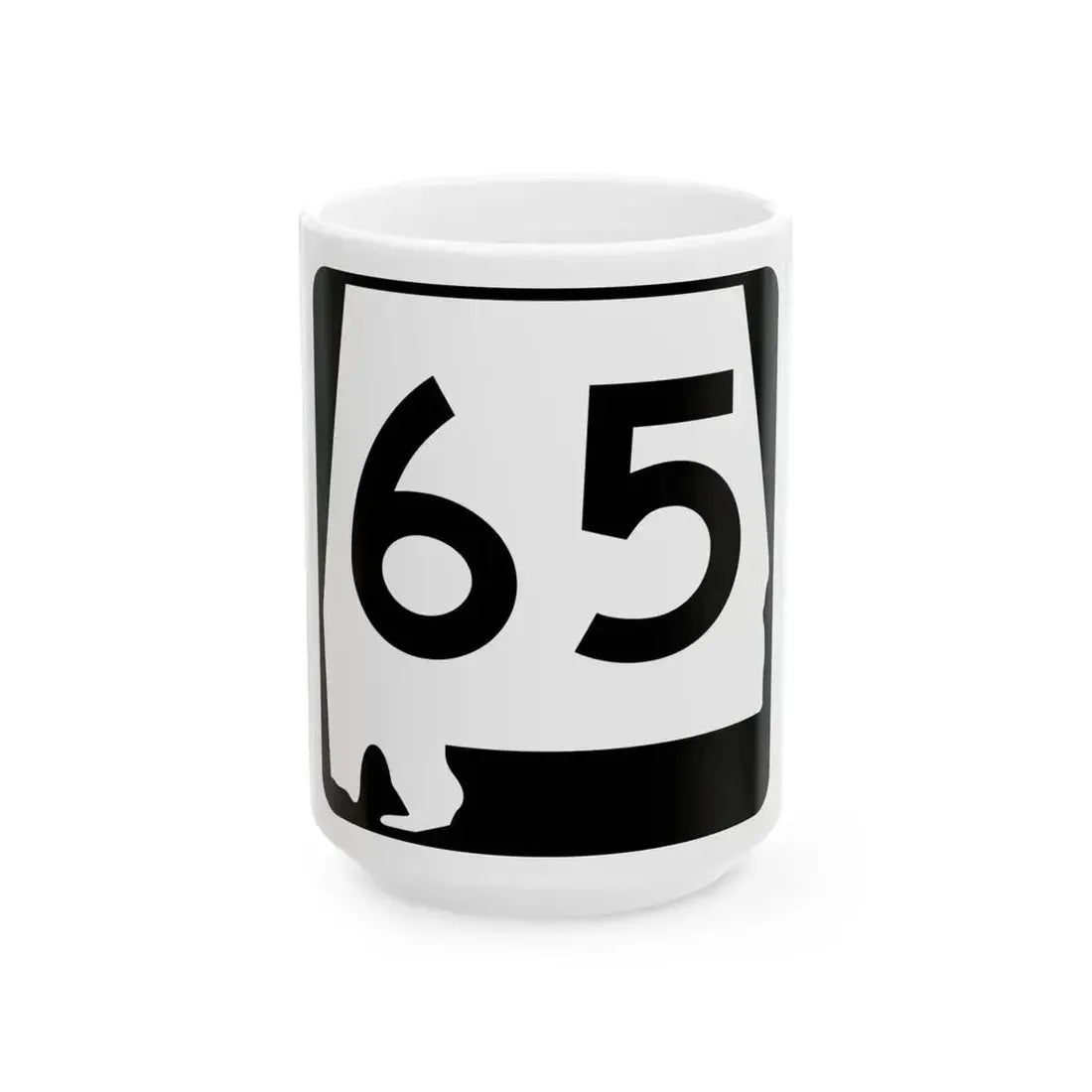 Alabama 65 (Alabama) (Road Sign) White Coffee Mug 15oz - Go Mug Yourself
