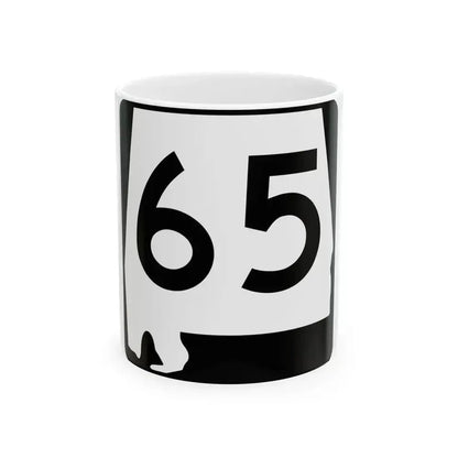 Alabama 65 (Alabama) (Road Sign) White Coffee Mug - Go Mug Yourself