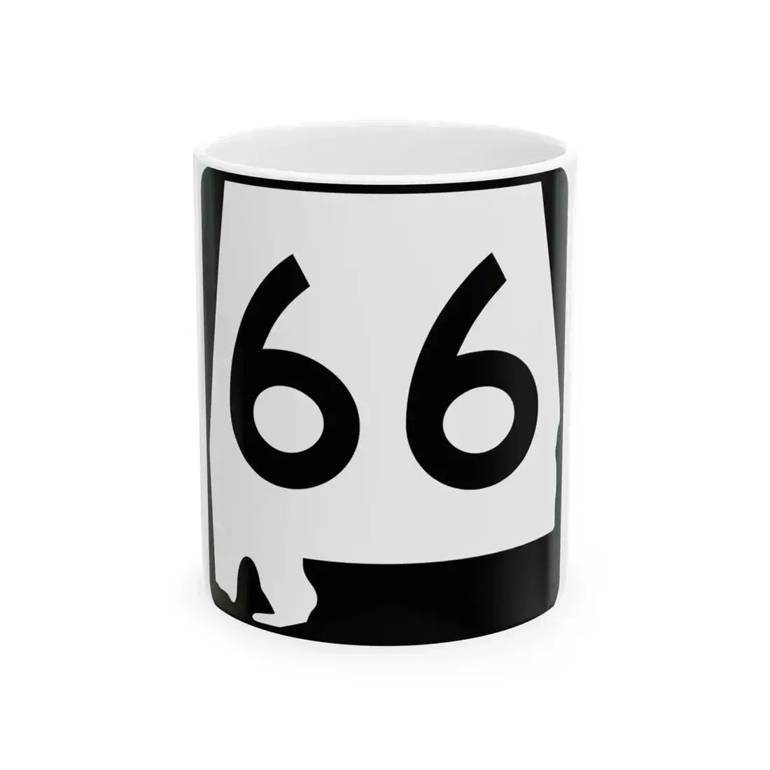 Alabama 66 (Alabama) (Road Sign) White Coffee Mug 11oz - Go Mug Yourself
