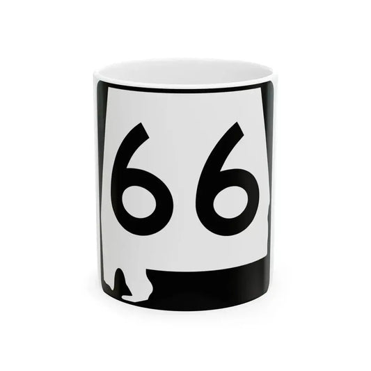 Alabama 66 (Alabama) (Road Sign) White Coffee Mug 11oz - Go Mug Yourself