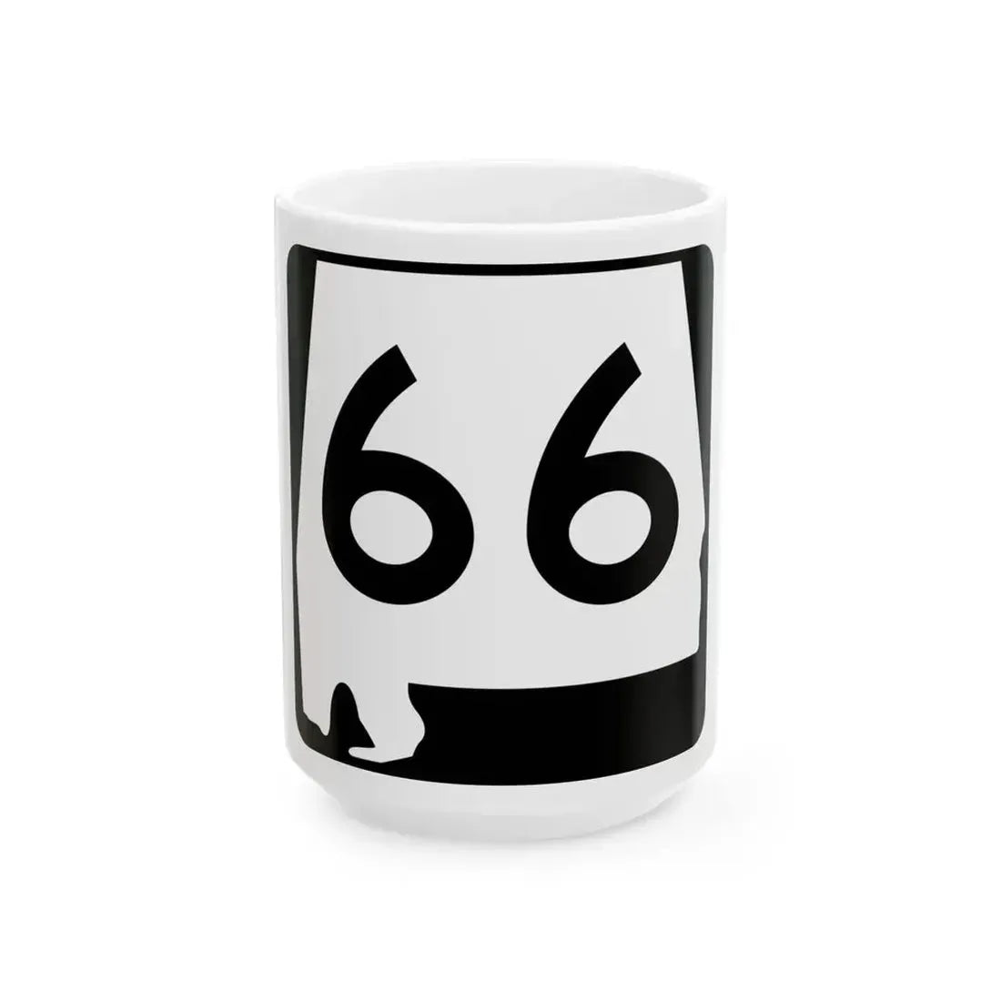 Alabama 66 (Alabama) (Road Sign) White Coffee Mug 15oz - Go Mug Yourself
