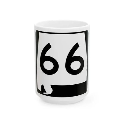 Alabama 66 (Alabama) (Road Sign) White Coffee Mug 15oz - Go Mug Yourself