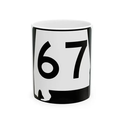 Alabama 67 (Alabama) (Road Sign) White Coffee Mug 11oz - Go Mug Yourself