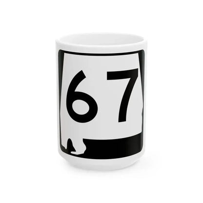 Alabama 67 (Alabama) (Road Sign) White Coffee Mug 15oz - Go Mug Yourself