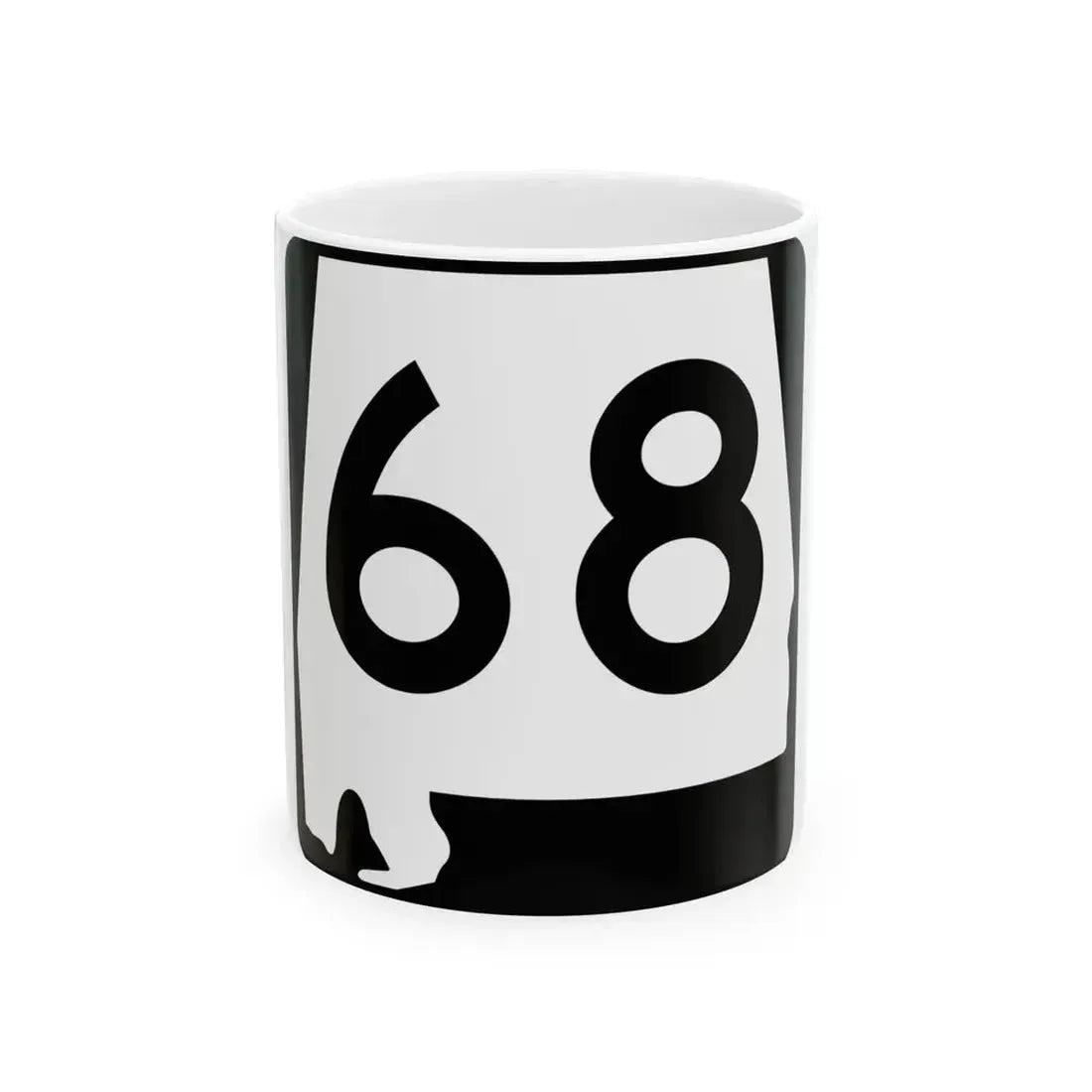 Alabama 68 (Alabama) (Road Sign) White Coffee Mug 11oz - Go Mug Yourself