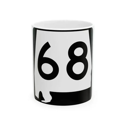 Alabama 68 (Alabama) (Road Sign) White Coffee Mug 11oz - Go Mug Yourself