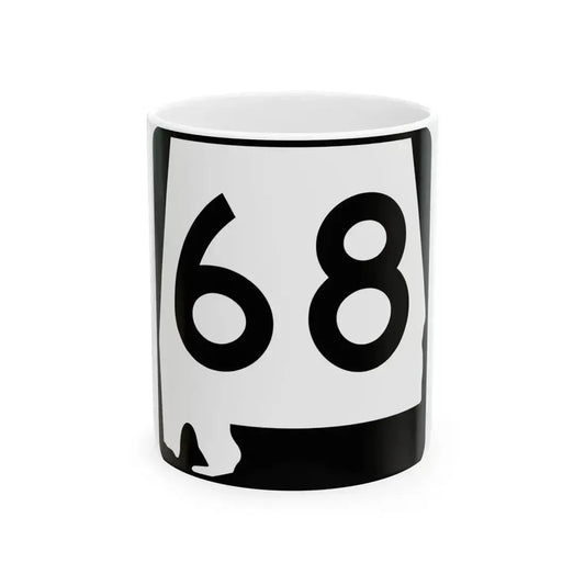 Alabama 68 (Alabama) (Road Sign) White Coffee Mug 11oz - Go Mug Yourself
