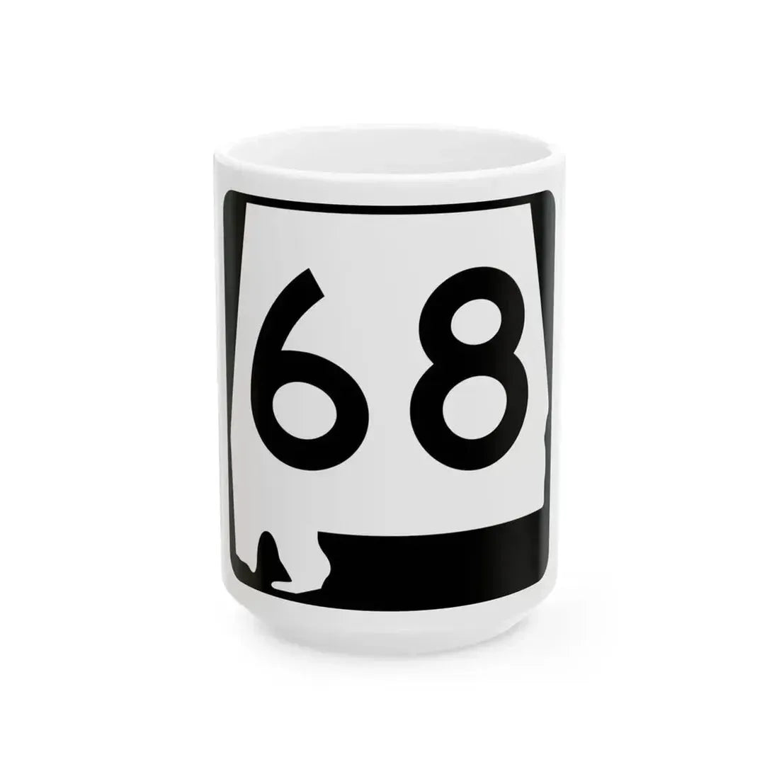 Alabama 68 (Alabama) (Road Sign) White Coffee Mug 15oz - Go Mug Yourself