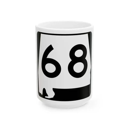 Alabama 68 (Alabama) (Road Sign) White Coffee Mug 15oz - Go Mug Yourself