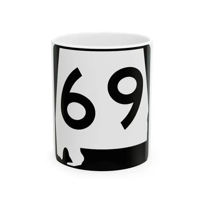 Alabama 69 (Alabama) (Road Sign) White Coffee Mug 11oz - Go Mug Yourself