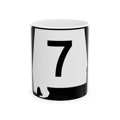 Alabama 7 (Alabama) (Road Sign) White Coffee Mug 11oz - Go Mug Yourself