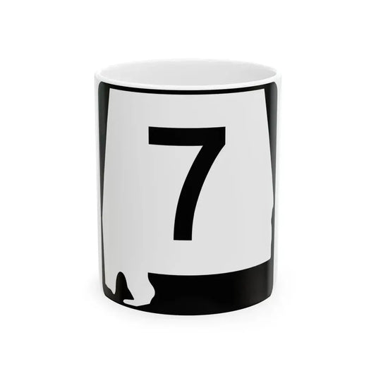 Alabama 7 (Alabama) (Road Sign) White Coffee Mug 11oz - Go Mug Yourself