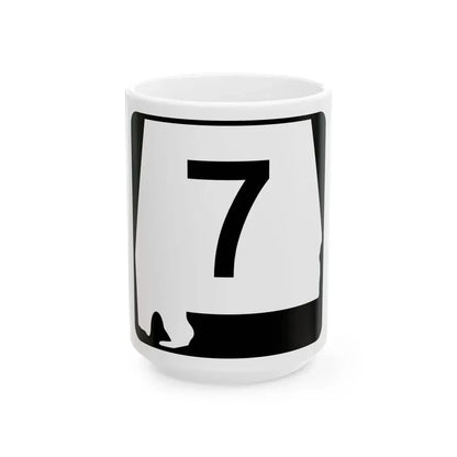 Alabama 7 (Alabama) (Road Sign) White Coffee Mug 15oz - Go Mug Yourself