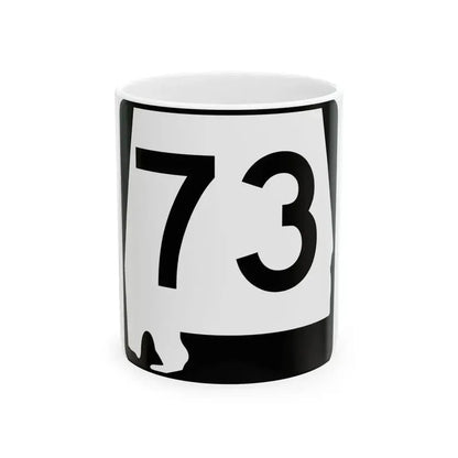 Alabama 73 (Alabama) (Road Sign) White Coffee Mug - Go Mug Yourself